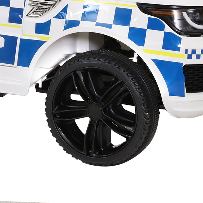 Rigo Kids Ride On Car Inspired Patrol Police Electric Powered Toy Cars Remote Control -White