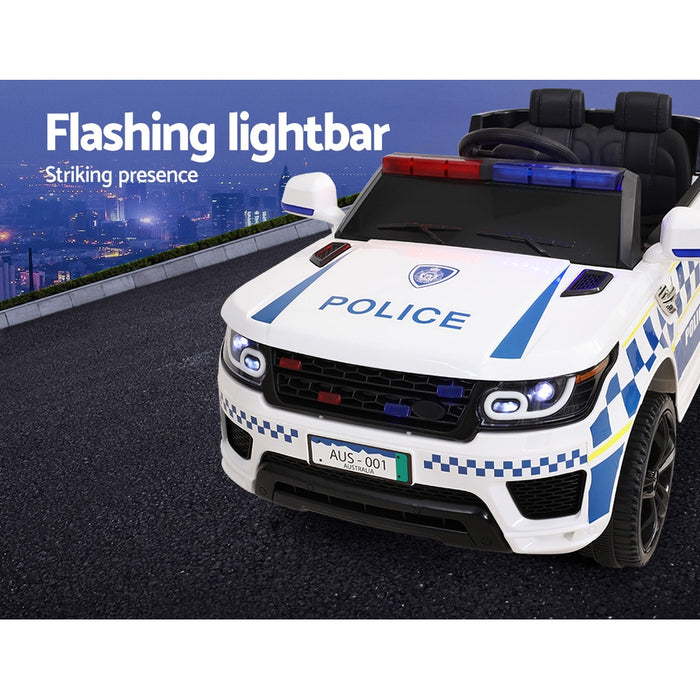 Rigo Kids Ride On Car Inspired Patrol Police Electric Powered Toy Cars Remote Control -White