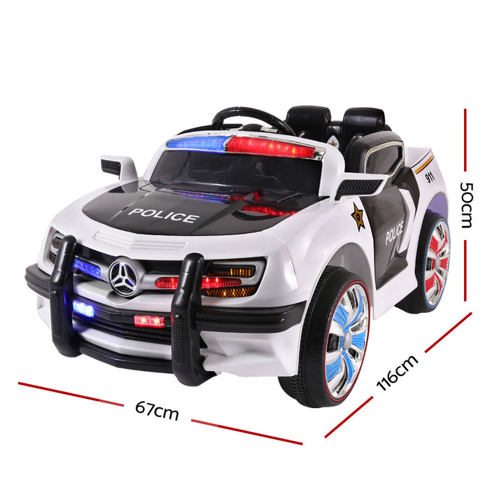 Rigo Kids Ride On Car Police Car 3 Speed MP3 Connection 3 Speed- Black & White