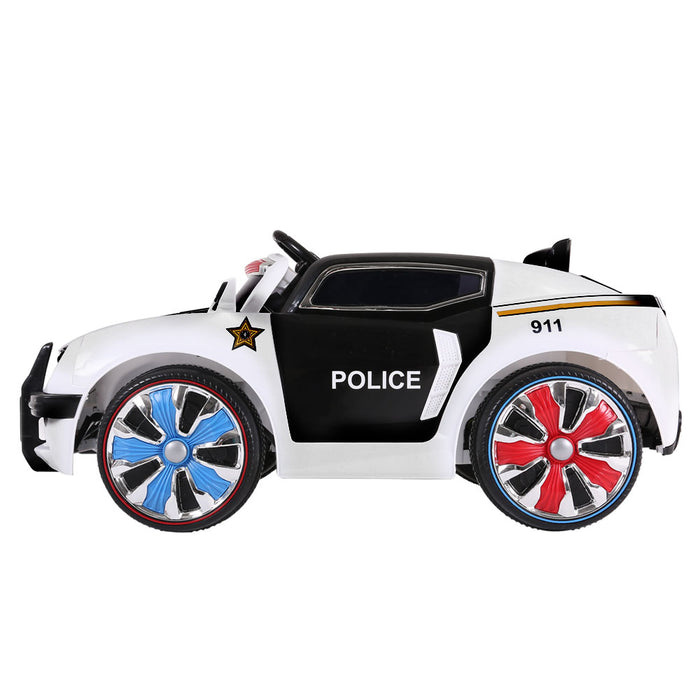 Rigo Kids Ride On Car Police Car 3 Speed MP3 Connection 3 Speed- Black & White
