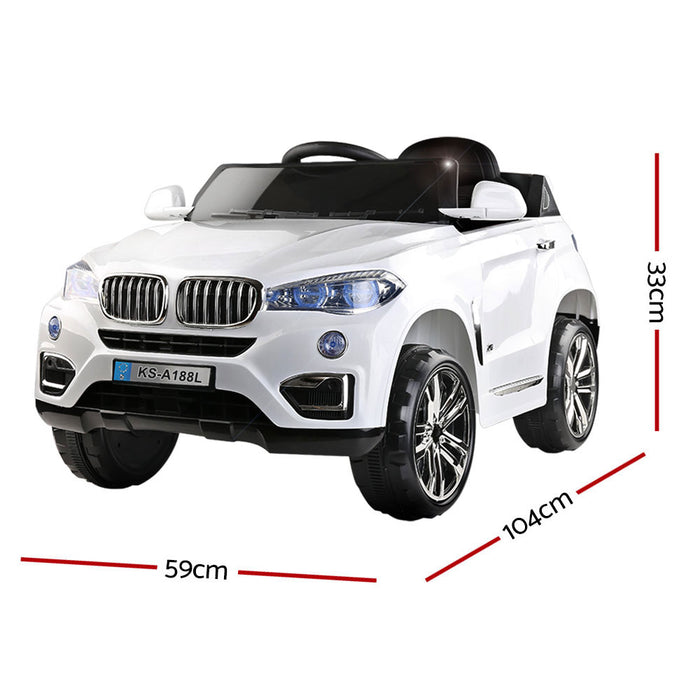 Rigo Kids Electric Ride On Car SUV BMW-Inspired X5 Toy Cars Remote 6V White