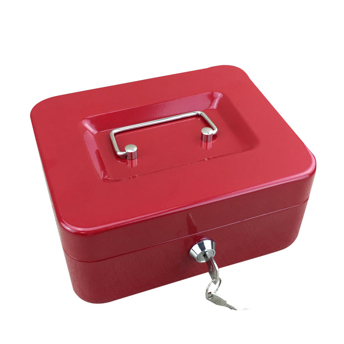 Portable Sturdy Metal Money Box Cash Box with Coin Tray Petty Cash New 3 Colors