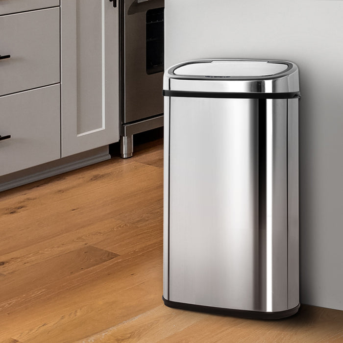 58L Stainless Steel Motion Sensor Rubbish Bin Kitchen Trash Can Touchless