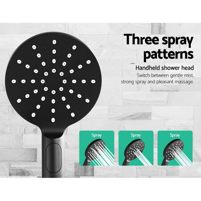 9'' Rain Shower Head Mixer Round Handheld High Pressure Wall Black Brass