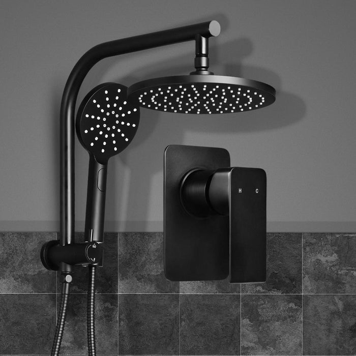 9'' Rain Shower Head Mixer Round Handheld High Pressure Wall Black Brass