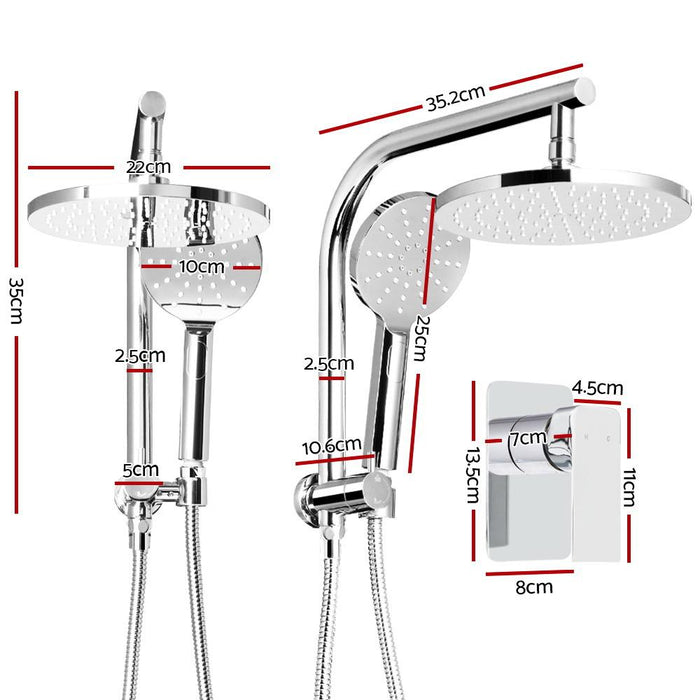 9'' Rain Shower Head Mixer Round Handheld High Pressure Wall brass Chrome