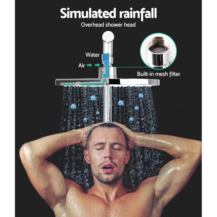 9'' Rain Shower Head Mixer Round Handheld High Pressure Wall brass Chrome