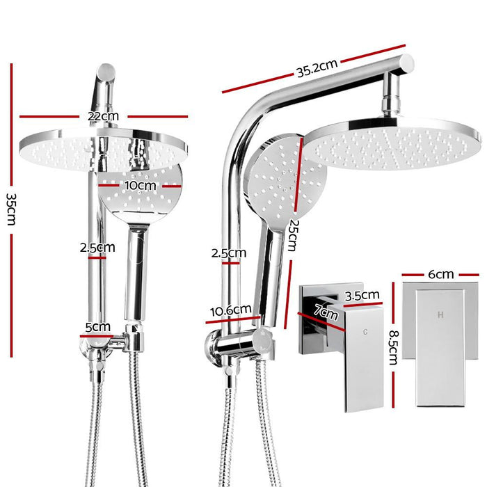 9'' Rain Shower Head Taps Round Handheld High Pressure Wall brass Chrome
