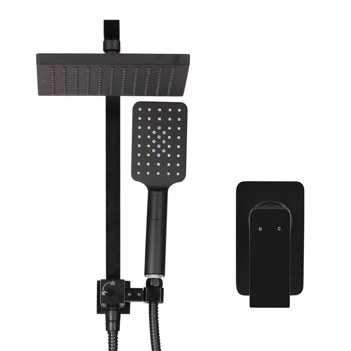 8'' Rain Shower Head Mixer Square Handheld High Pressure Wall brass Black