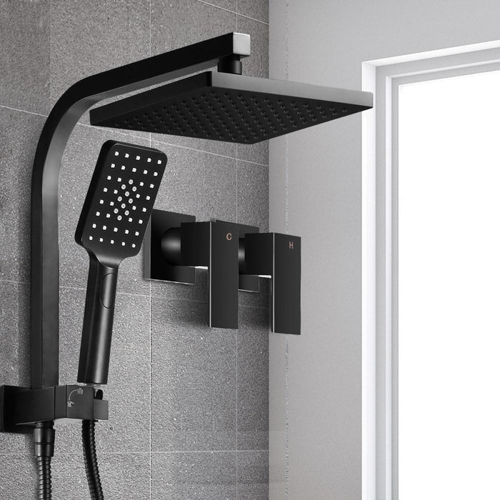 8'' Rain Shower Head Taps Square Handheld High Pressure Wall brass Black