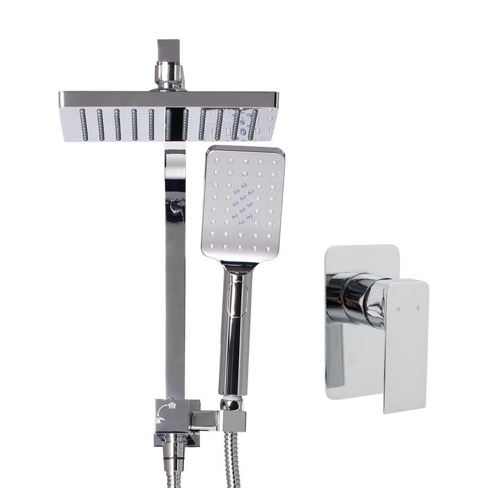 8'' Rain Shower Head Mixer Square Handheld High Pressure Wall brass Chrome