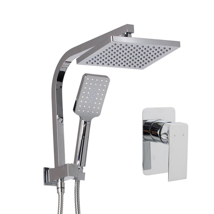 8'' Rain Shower Head Mixer Square Handheld High Pressure Wall brass Chrome
