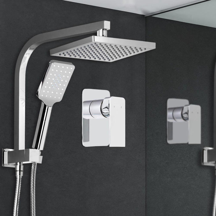 8'' Rain Shower Head Mixer Square Handheld High Pressure Wall brass Chrome