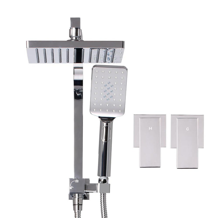 8'' Rain Shower Head Taps Square Handheld High Pressure Wall brass Chrome