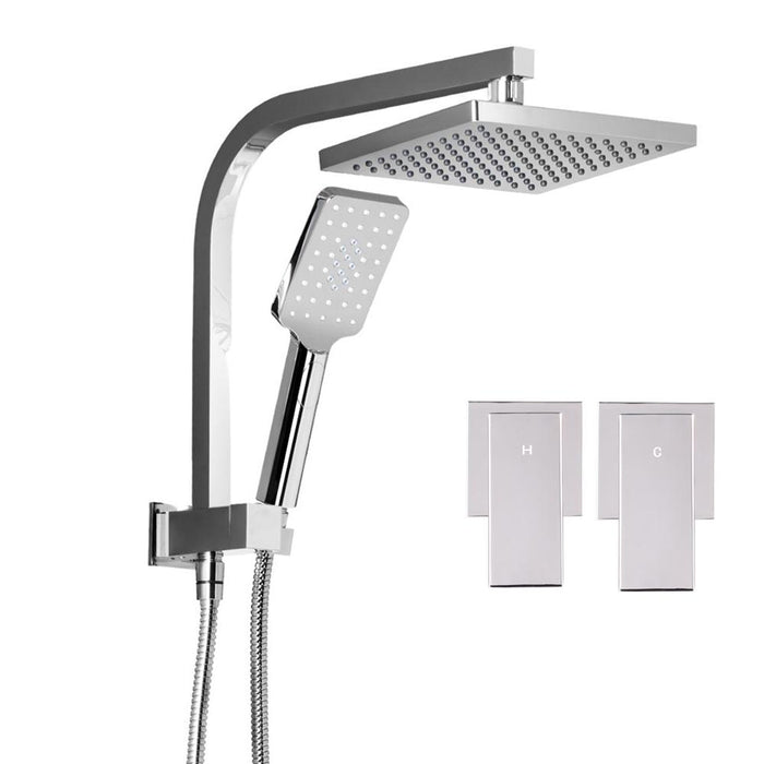 8'' Rain Shower Head Taps Square Handheld High Pressure Wall brass Chrome