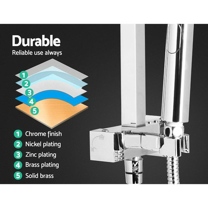 8'' Rain Shower Head Taps Square Handheld High Pressure Wall brass Chrome