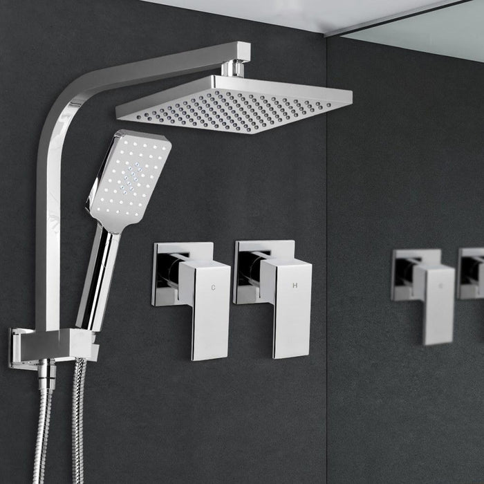 8'' Rain Shower Head Taps Square Handheld High Pressure Wall brass Chrome