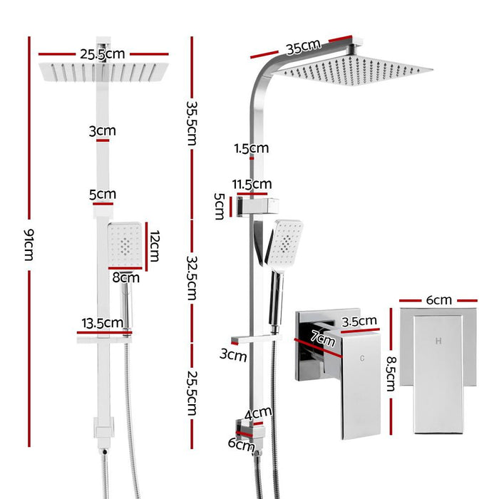 10'' Rain Shower Head Taps Round Handheld High Pressure Wall Chrome brass