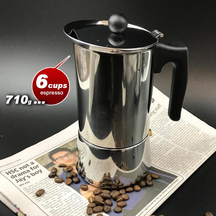 Thickened 6Cups Stainless Steel Stove Top Espresso Italian Coffee Maker