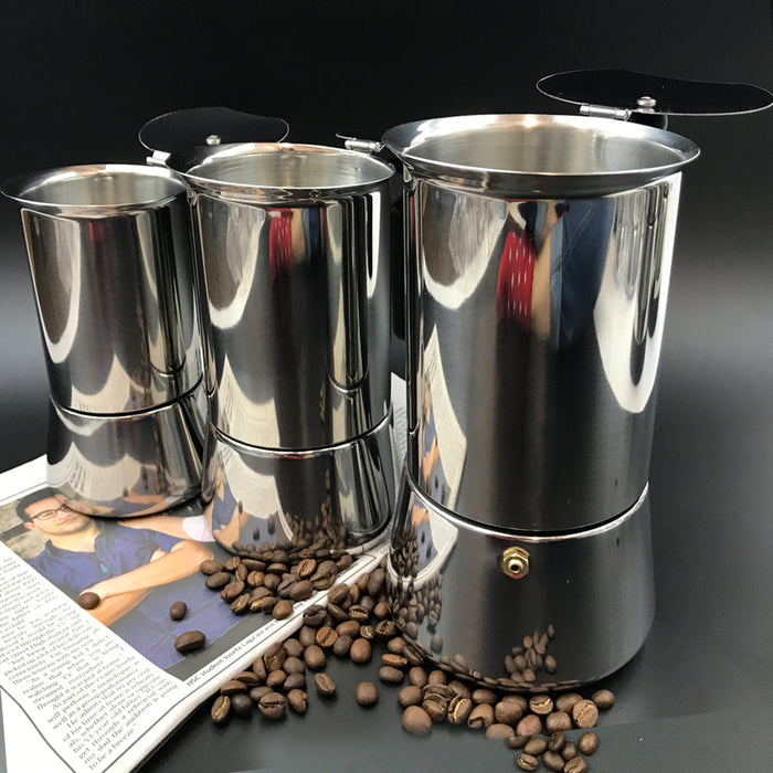 Thickened 4/6/9Cups Stainless Steel Stove Top Espresso Italian Coffee Maker