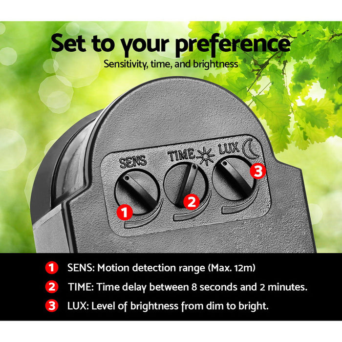 Set of 2 120 SMD LED Solar Powered Sensor Light Door Light Garden Security Lamp Outdoor