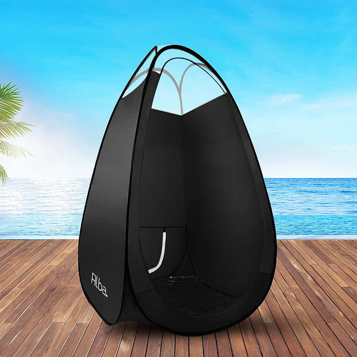 Portable Pop Up Tanning Tent Spray Tan Tent Sunless Body Tanning Sun Care - Black