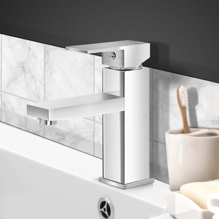 Cefito Bathroom Basin Mixer Tap Square Faucet Vanity Laundry Chrome