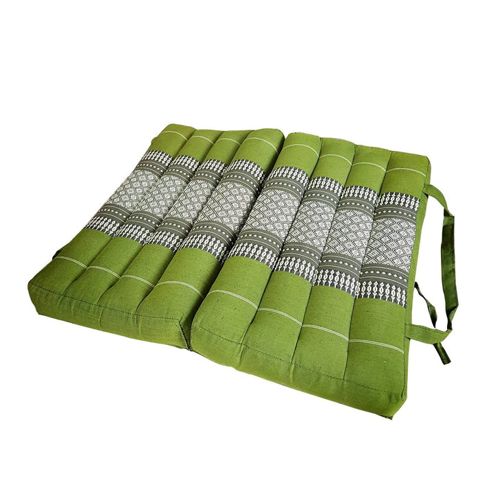 Thai Yoga Block Meditation Cushion Pillows Pilates Prop Bolster Neck Massage - Green