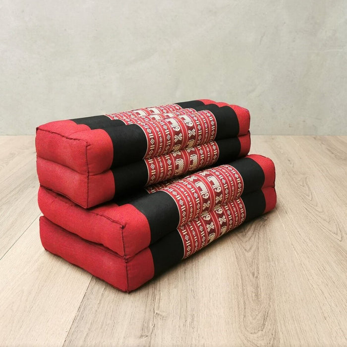 Thai Red Elephant Fold Out Cushion Yoga Mat Thai 3-Fold Zafu Meditation Cushion 100% Kapok