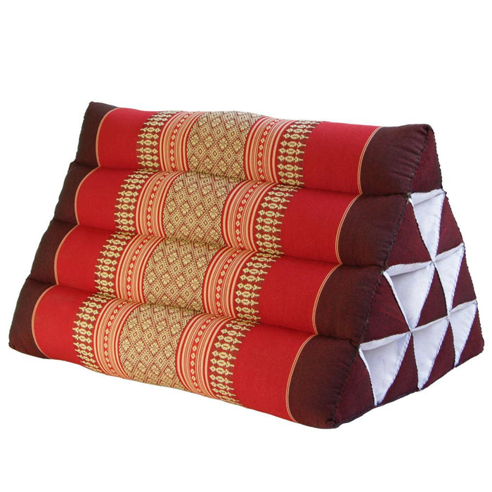 Thai Red 100% Kapok Cotton Handmade Thai Triangle Pillow Pad Cushion Thailand