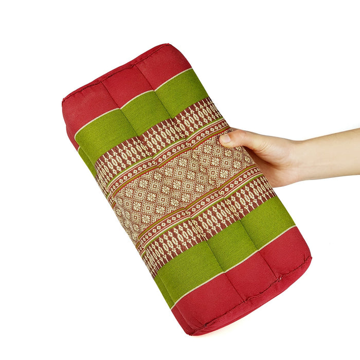 Thai Red+Green Pillows Cushion Thai Yoga Block Bolster Meditation Pilates Prop