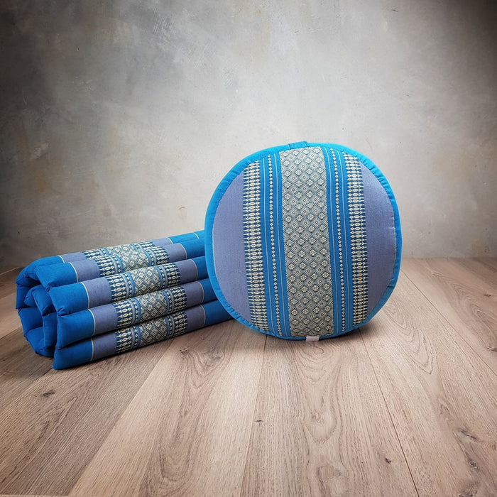 Thai Blue Handmade 100% Kapok Cotton Zafu & Zabuton Meditation Set 5 Colours