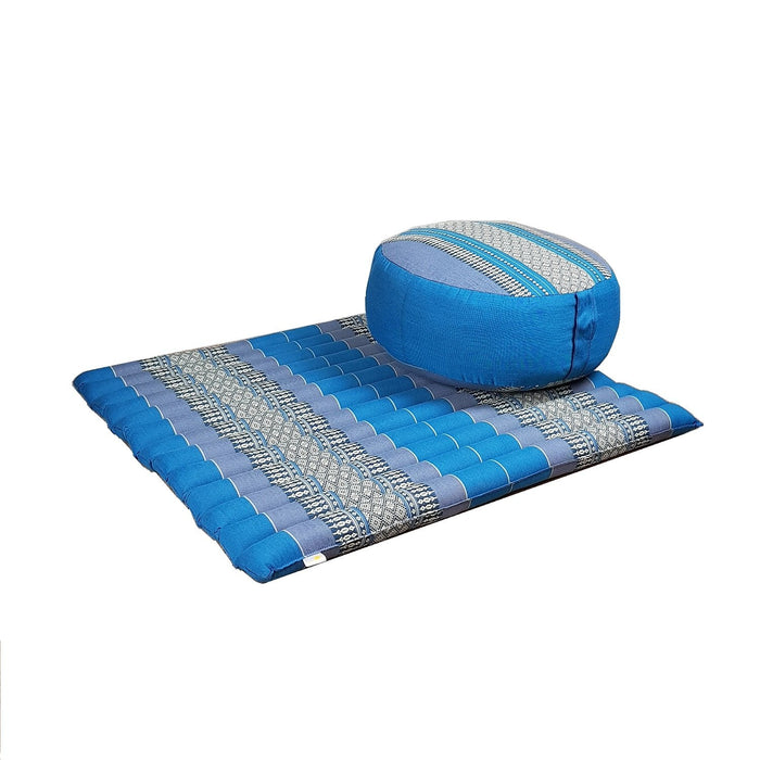Thai Blue Handmade 100% Kapok Cotton Zafu & Zabuton Meditation Set 5 Colours