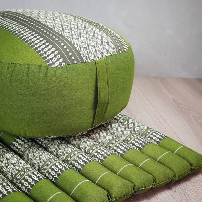 Thai Green Handmade 100% Kapok Cotton Zafu & Zabuton Meditation Set 5 Colours
