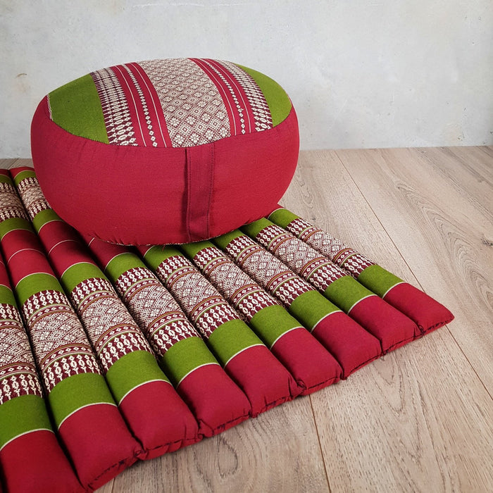 Thai Handmade 100% Kapok Cotton Zafu & Zabuton Meditation Set 5 Colours