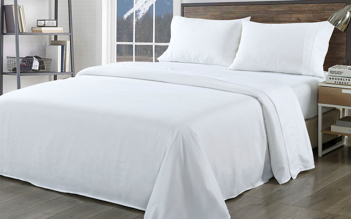 Royal Comfort Bamboo Blend Sheet Set 1000TC and Bamboo Pillows 2 Pack Ultra Soft - King - White