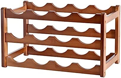 3-layer Bamboo Wine Storage Rack  Natural Bamboo Storage Rack Display Wine Bottle Rack(12 bottles)