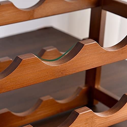 3-layer Bamboo Wine Storage Rack  Natural Bamboo Storage Rack Display Wine Bottle Rack(12 bottles)