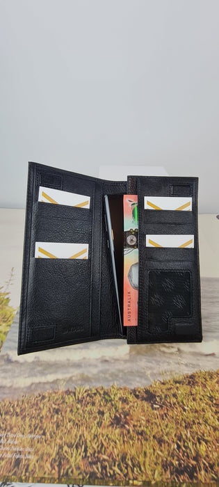 Leather Phone Wallet First-class100% Durable Leather Reliability Large Capacity - Black