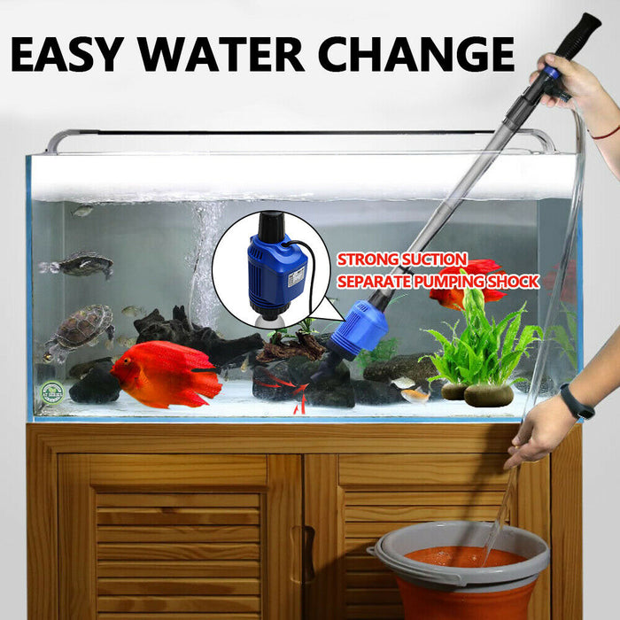 Electric Aquarium Fish Tank Cleaner Water Exchanger Siphon Vacuum