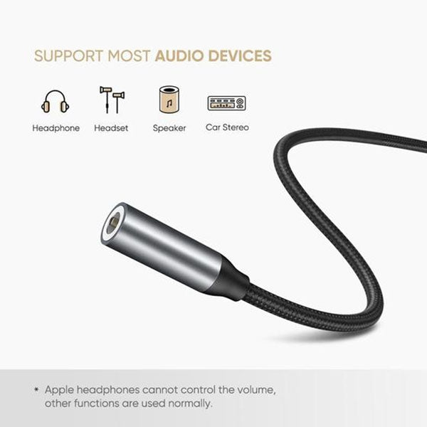 UGREEN 80154 USB-C to 3.5mm Headphone Adapter Built-in Independent DAC Chip Plug-and-Play