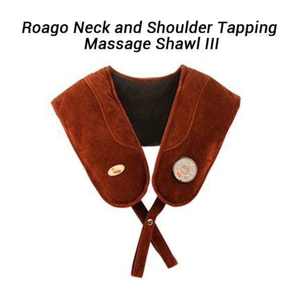 Rocago Neck and Shoulder Tapping Massage Shawl III Simulated Human Tapping Massage-Coffee Brown