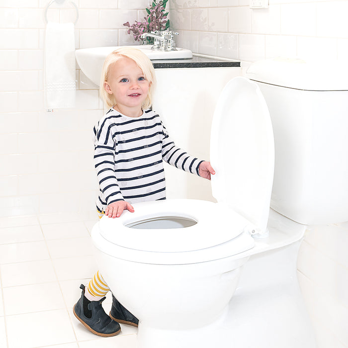 Childcare 2-IN-1 Kids/Toddler/Infant Padded Toilet Trainer Potty Training Seat - White