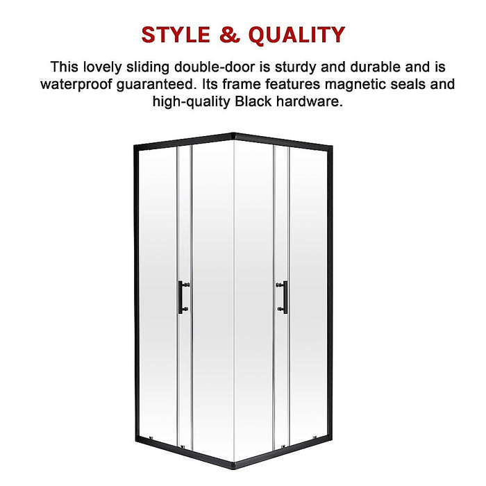 800 x 1000mm Sliding Door Nano Safety Glass Shower Screen By Della FrancescaHigh Quality