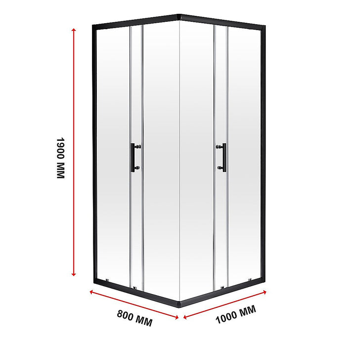 800 x 1000mm Sliding Door Nano Safety Glass Shower Screen By Della FrancescaHigh Quality