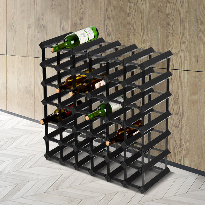 Artiss 42 Bottle Wine Rack Timber Wooden Storage Holders Cellar Black