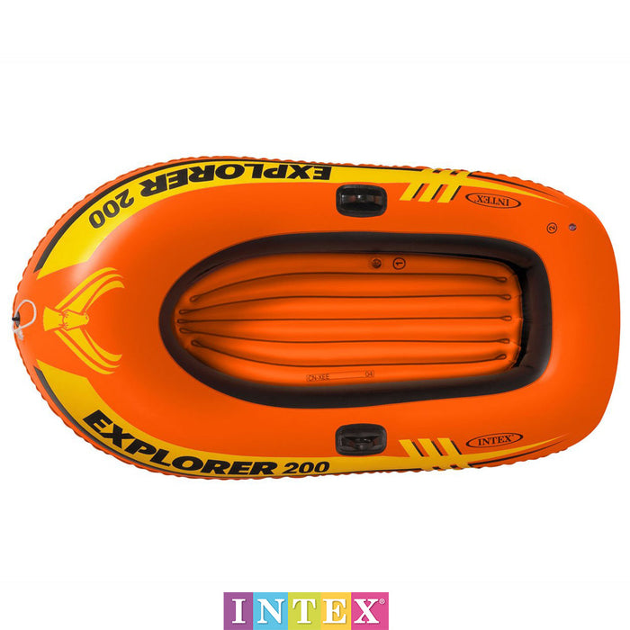 INTEX Explorer 2-Person Inflatable Boat Set & French Oars Mini Air Pump