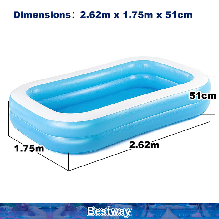 Bestway Inflatable Rectangular Swimming Garden Pool Paddling Family Kids AU STOCK