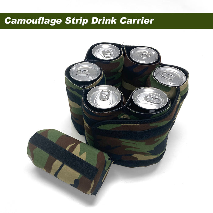 Camouflage Strip Cold Beer Drink Carrier Beach 1-7 Bottle Can Holder Summer