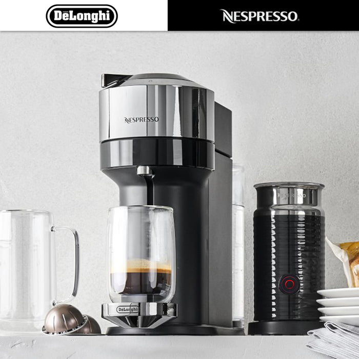 Delonghi Nespresso Vertuo Next Deluxe Coffee Machine With Aeroccino Gold / Silve